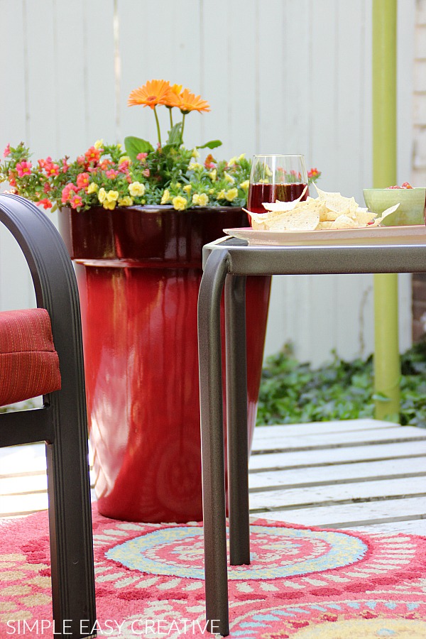 Flower Pot on Wood Pallet Deck