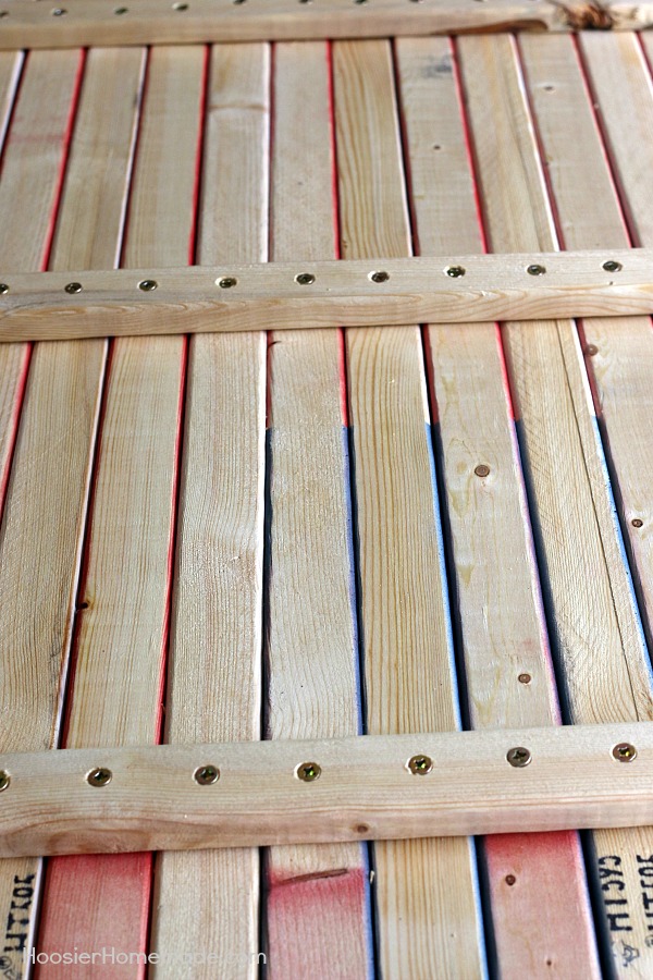 HOW TO MAKE A WOODEN FLAG -- Making a wooden flag is MUCH easier than you think! Some wood, a little paint and screws and you have a patriotic flag to hang in your home! 