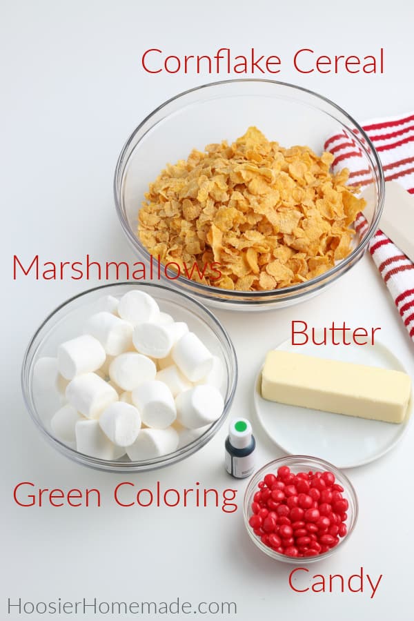 ingredients for cornflake wreath cookies