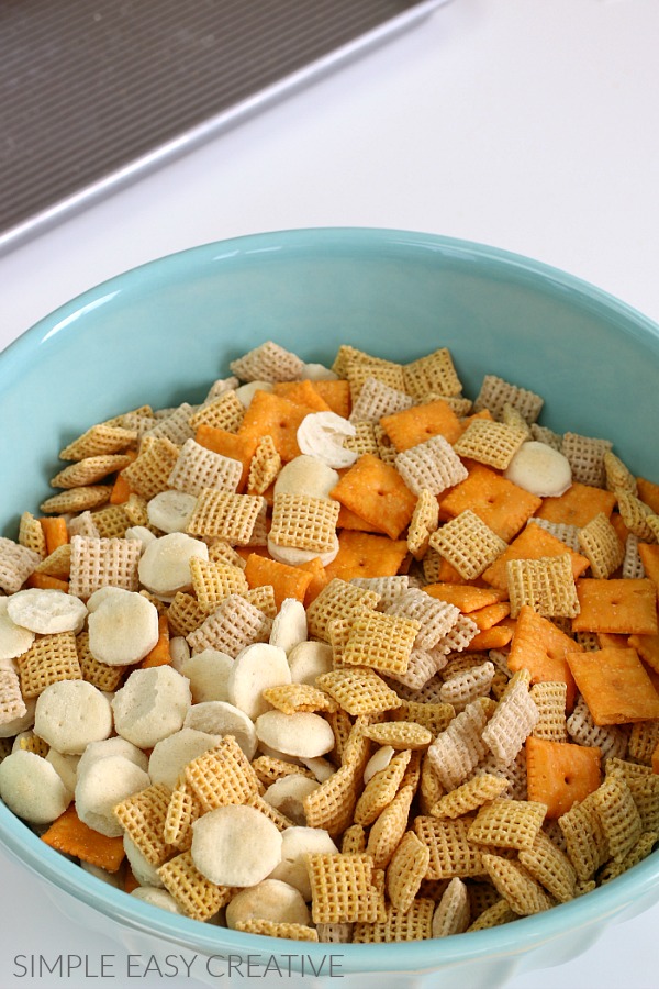 Chex Snack Mix in a bowl