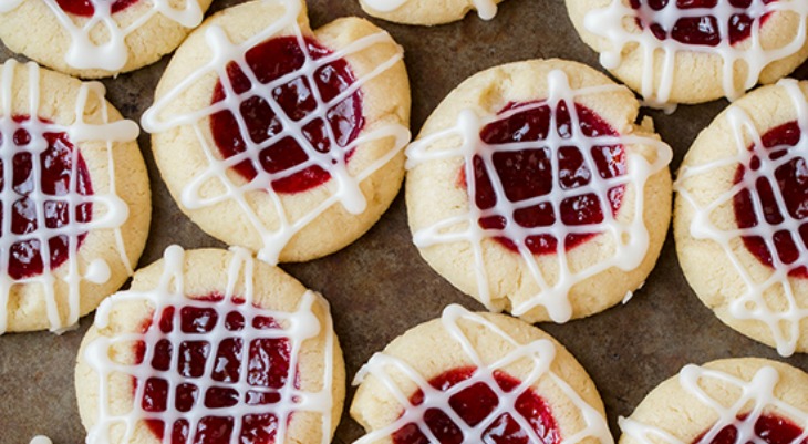 Raspberry Almond Shortbread Thumbprint Cookies: Holiday Inspiration